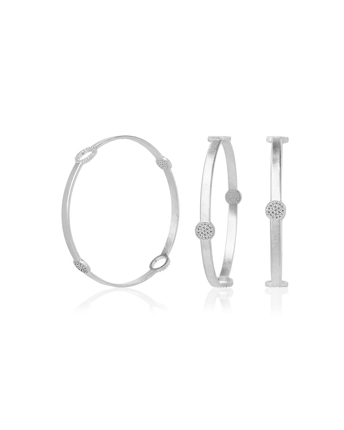 Sterling silver bangle with AAA grade crystals and a polished finish