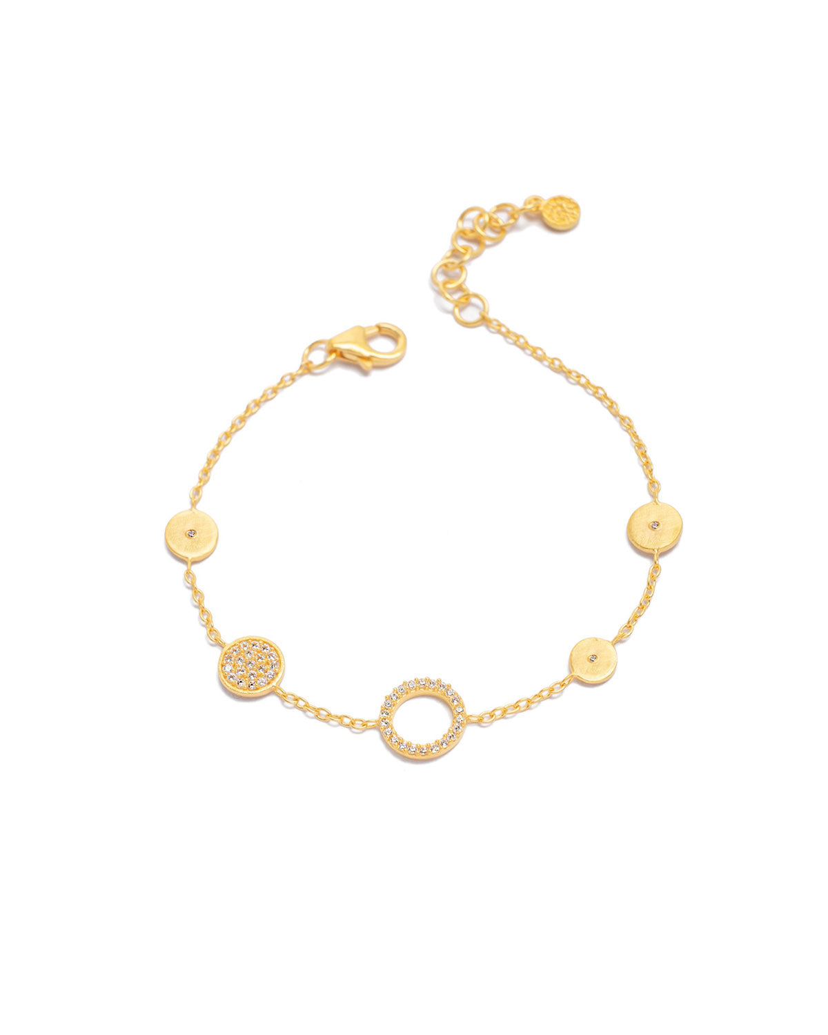 Gold vermeil bracelet with delicate AAA grade crystals and a polished finish