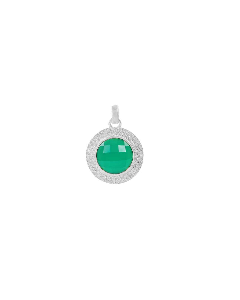 Elegant Circular Green Onyx Gold Necklace