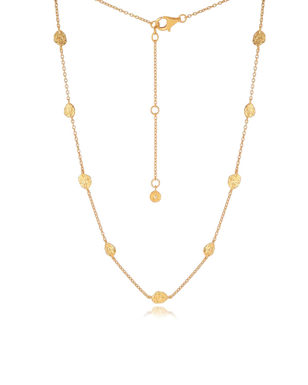 Mini Gold Vermeil Disk Adjustable Necklace
