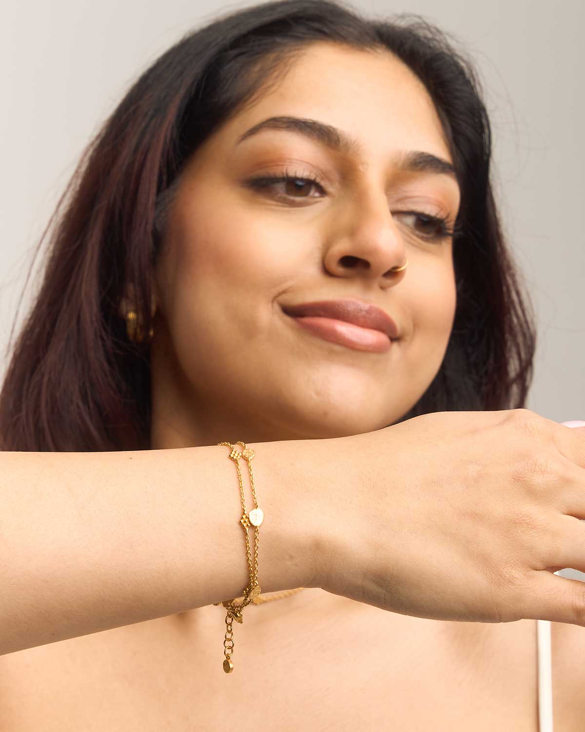 Mini Gold Vermeil Disk Adjustable Bracelet
