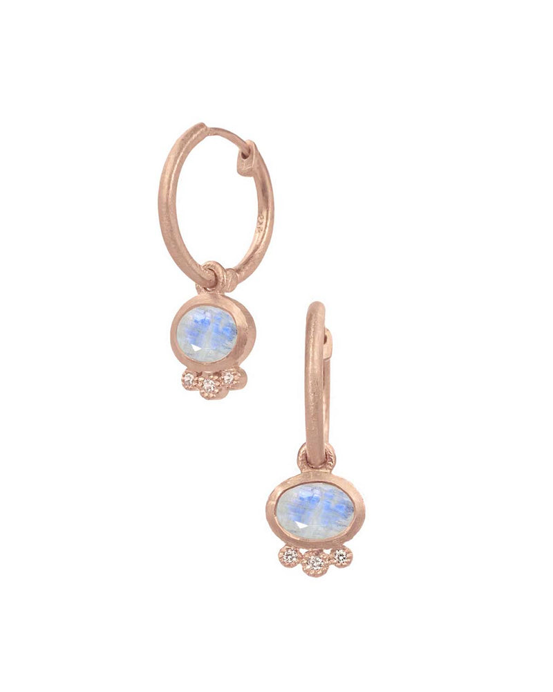 Eisha Moonstone Charm Huggie Earrings