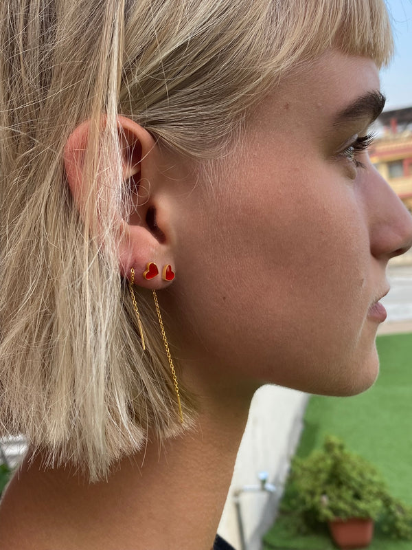 The ‘Juliet’ Heart Gold Earrings