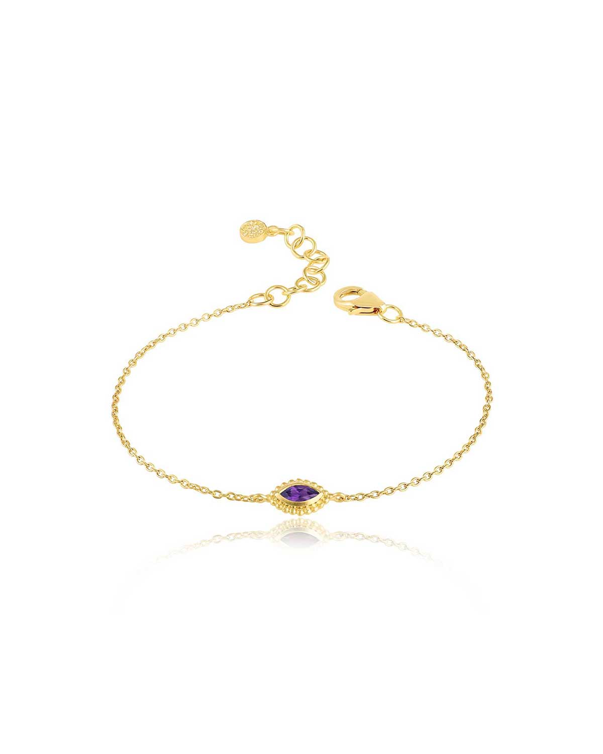 Compact Diminutive Gemstone Gold Bracelet - Moon London