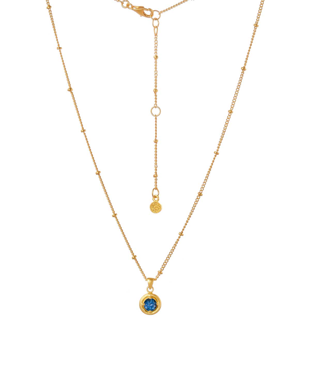 Blue Topaz Gold Necklace | December Birthstone