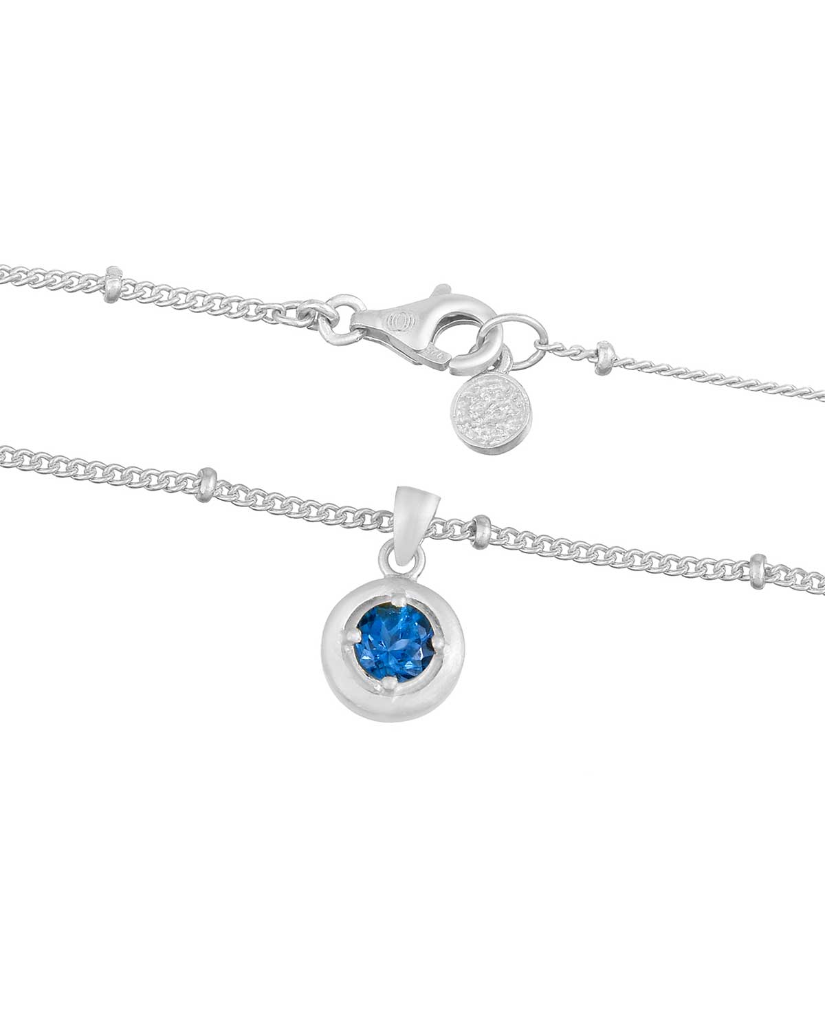 Everyday sterling silver necklace with London blue topaz pendant
