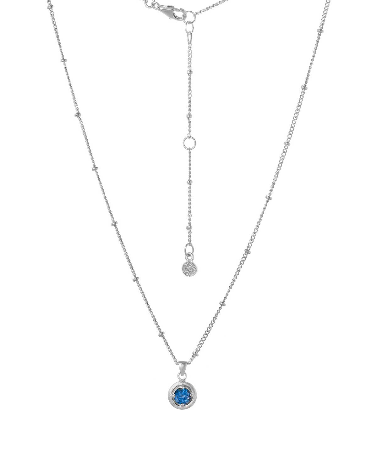 Sterling silver necklace with natural London blue topaz gemstone