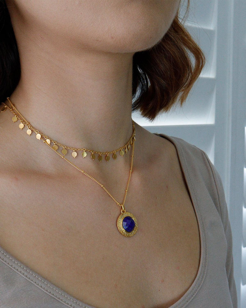 Exceptionally Cute Multi Disk Gold Choker Necklace