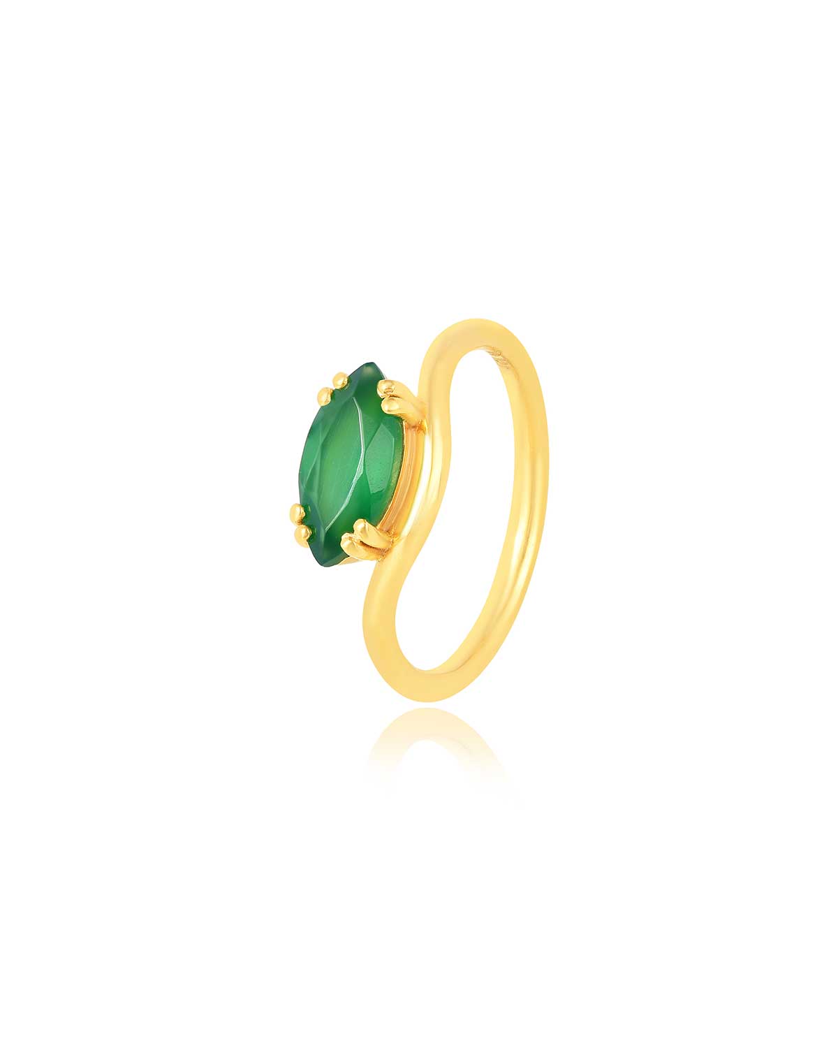 Green Onyx Marquise Gold Vermeil Ring