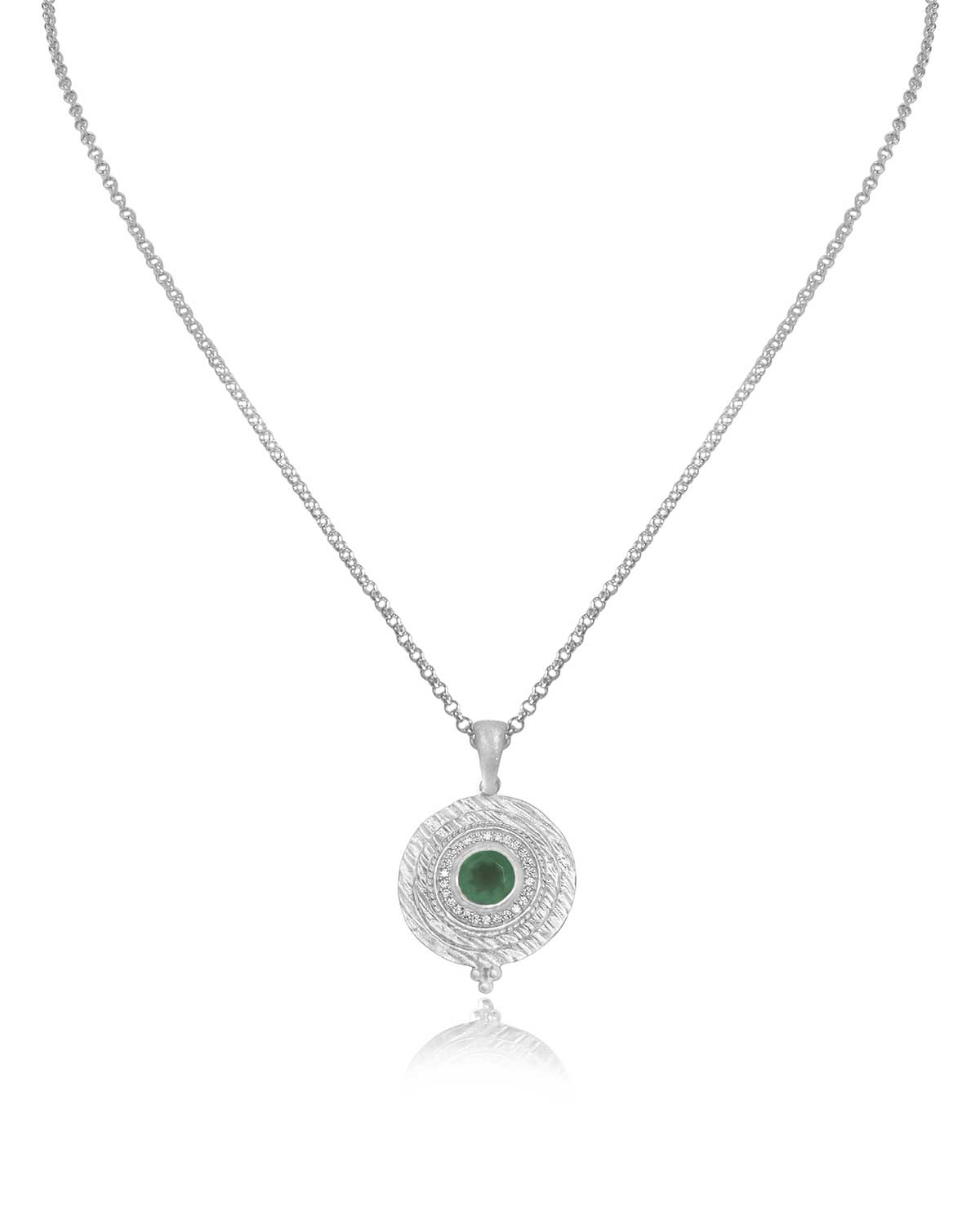 Silver necklace with labradorite and aqua chalcedony gemstones ideal for gifting
