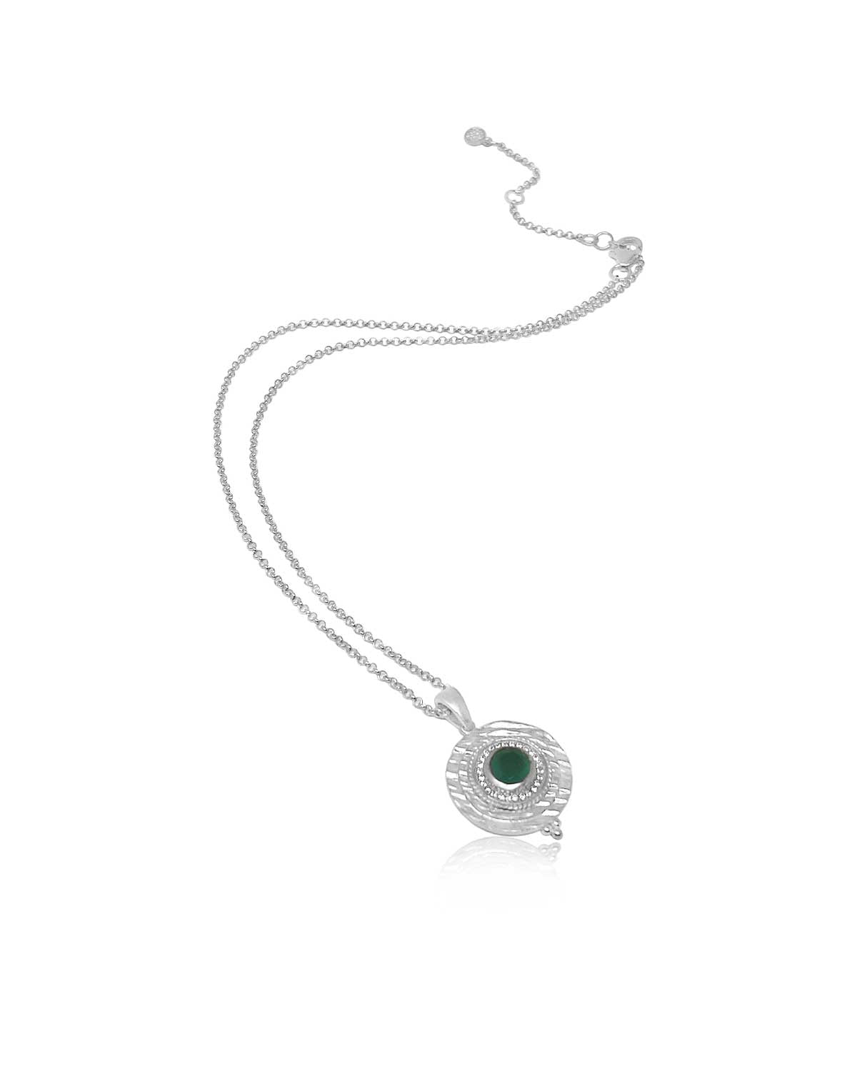 Handcrafted silver necklace with labradorite and aqua chalcedony gemstones