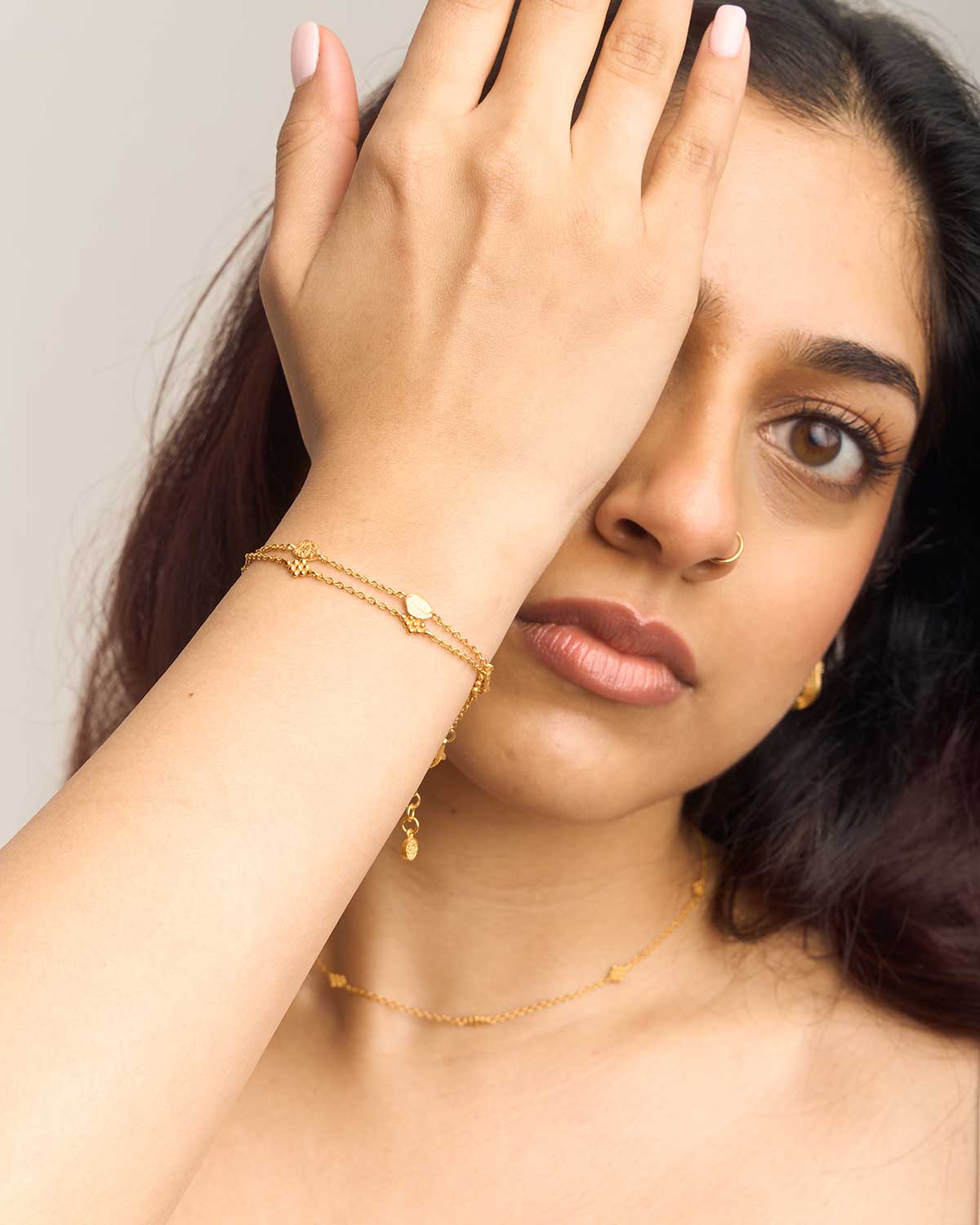 Mini Gold Vermeil Disk Adjustable Bracelet