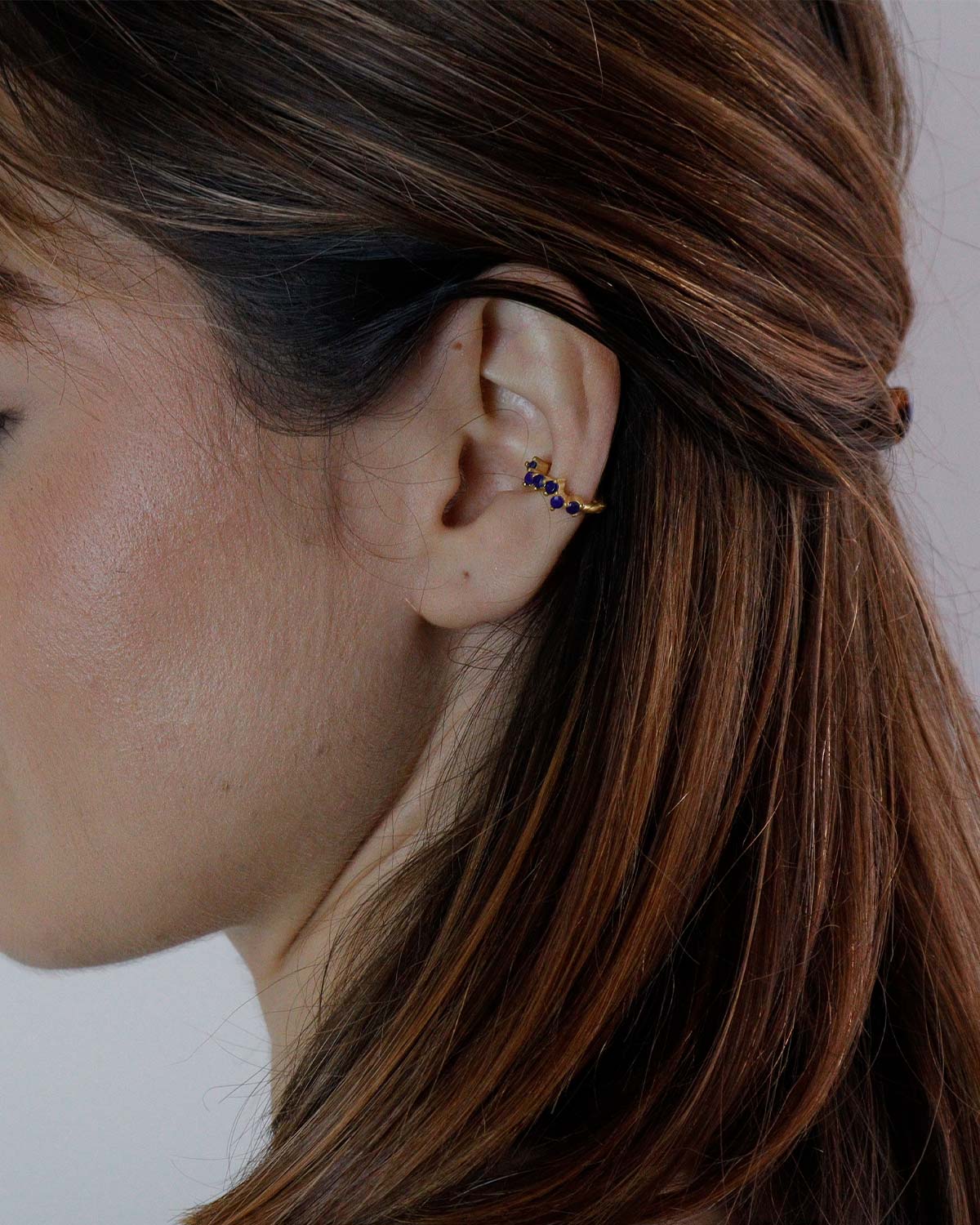 Diamond Cut Black Moissanite Gold Vermeil Mini Hoops