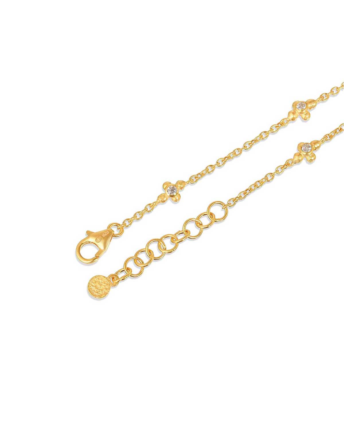 Mini Blue Topaz Gold Vermeil Adjustable Necklace