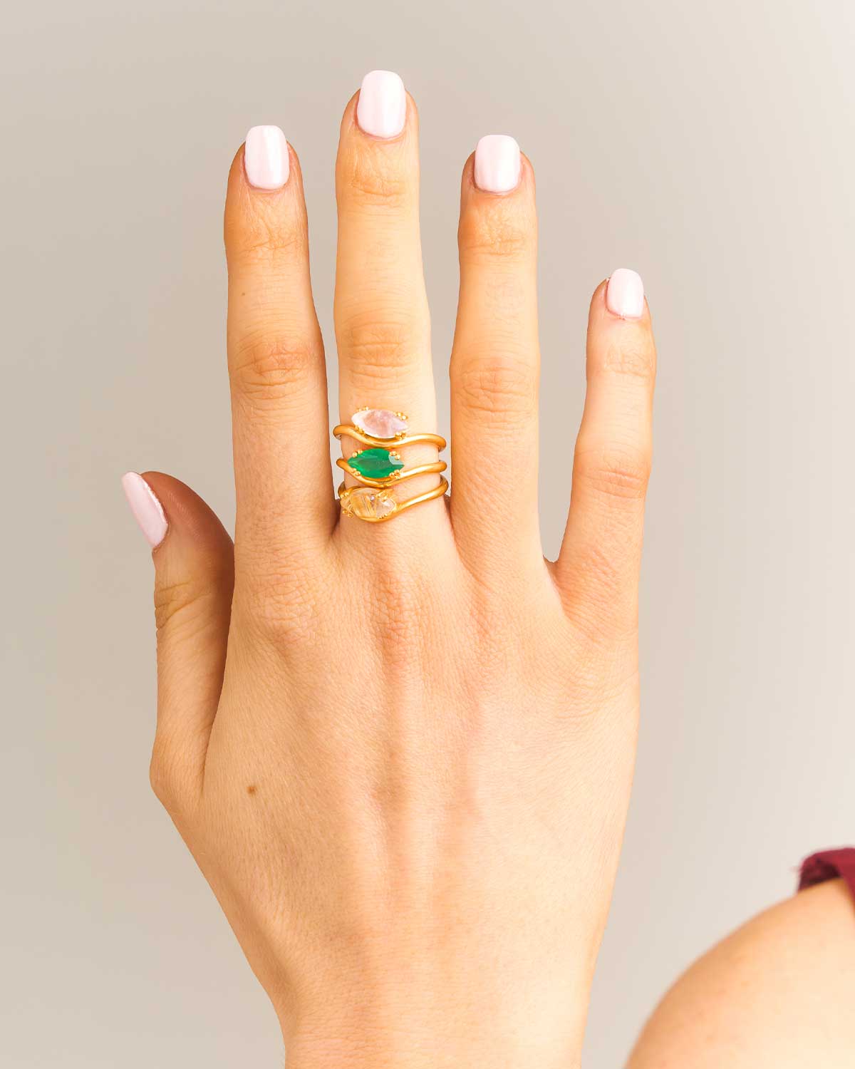 Moon Rainbow Marquise Gold Vermeil Ring
