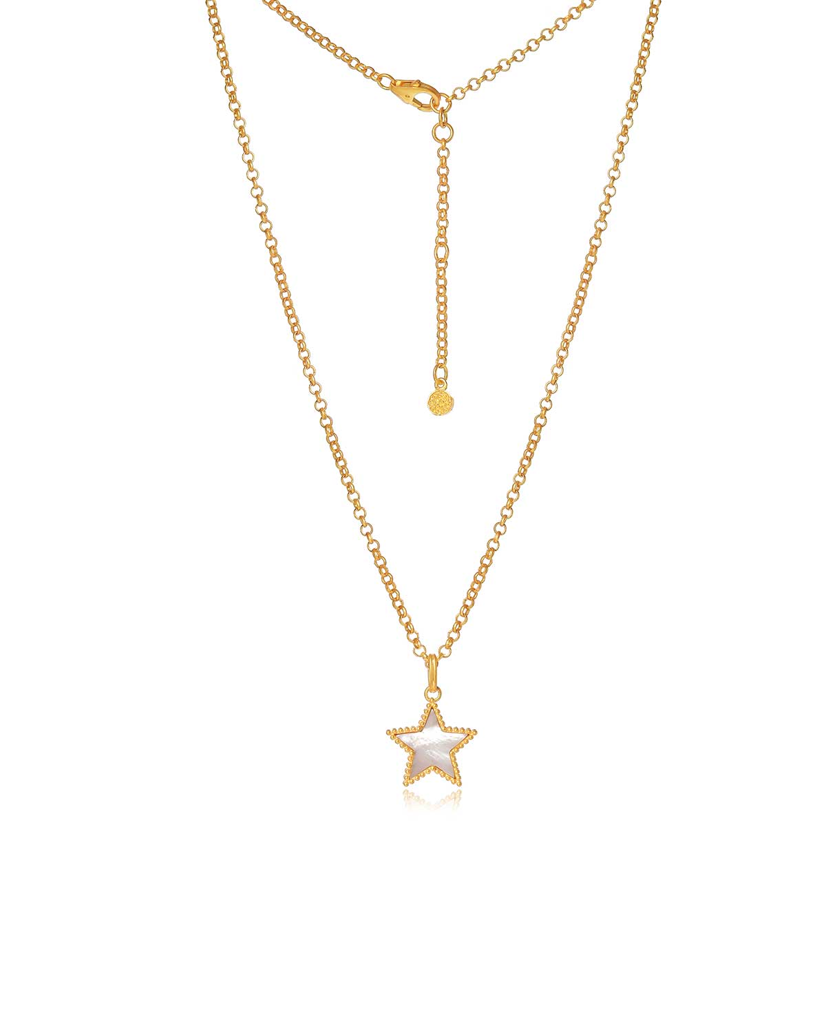 Mother Of Pearl Healing Star Gold Necklace
