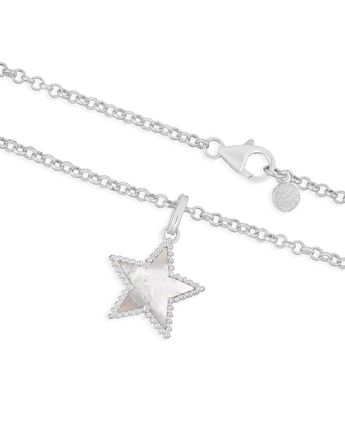 Mother Of Pearl Healing Star Silver Necklace