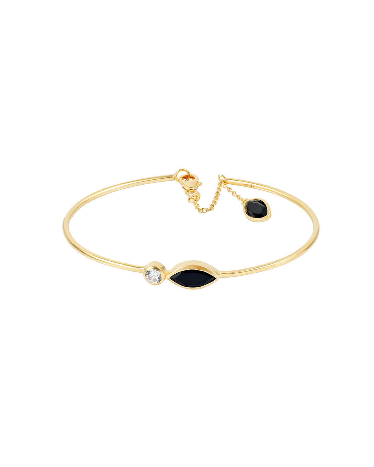 The ‘Euphorie’ Black Spinal Gold Bangle - Moon London