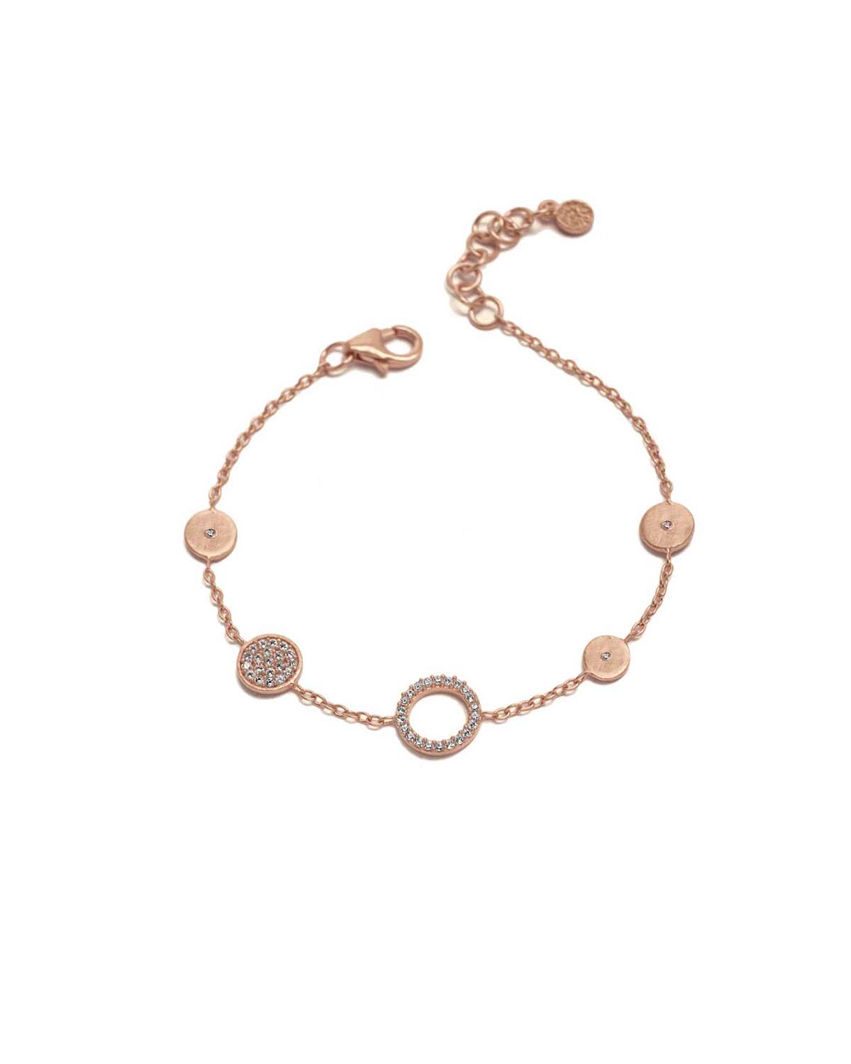 Glimmering Crystals Rose Gold Delicate Bracelet - Moon London