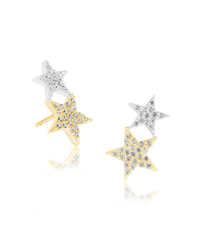 The Show Stopper Two-Tone Star Earrings