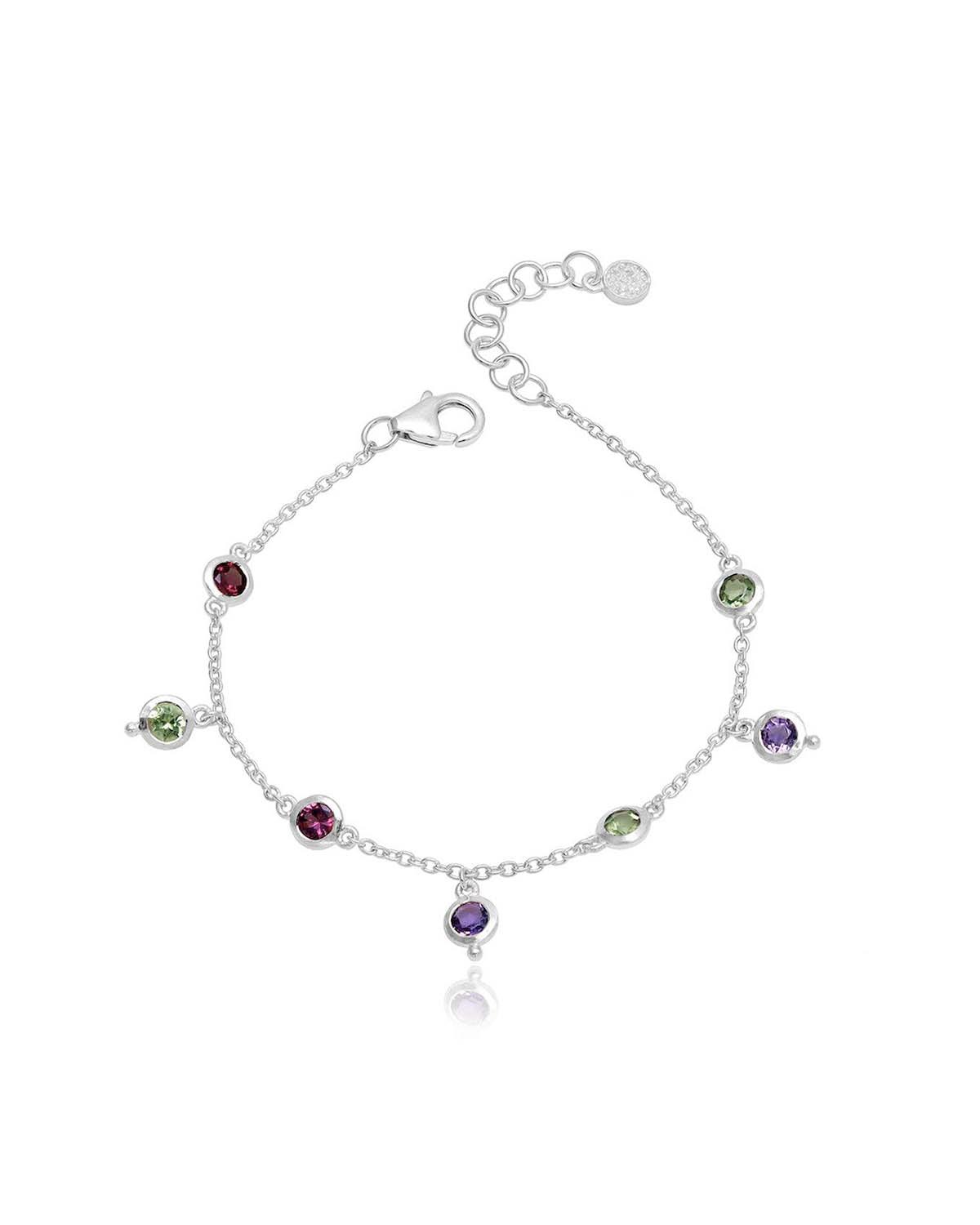 Mix Gemstones Silver Bracelet - Moon London