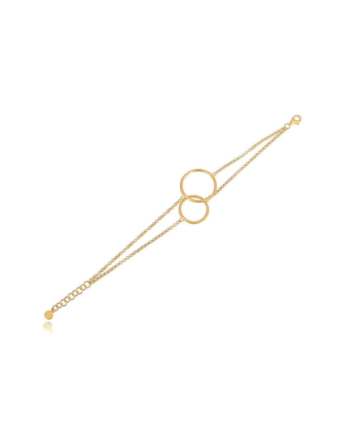 Polished gold bracelet with two different-sized circle details
