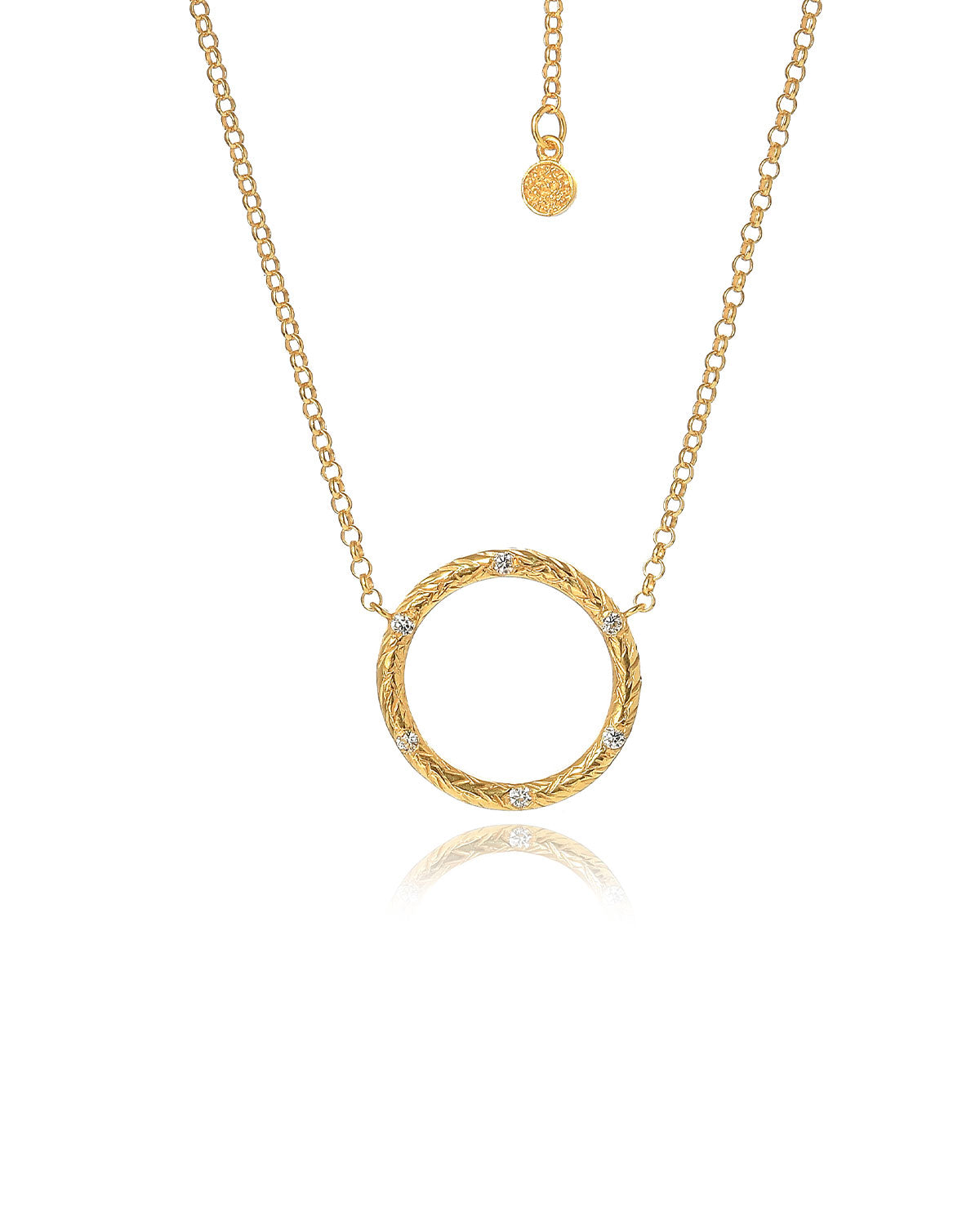 Layered look with two circle necklaces and optional choker styling