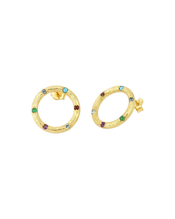 Circle Gold stud Earrings