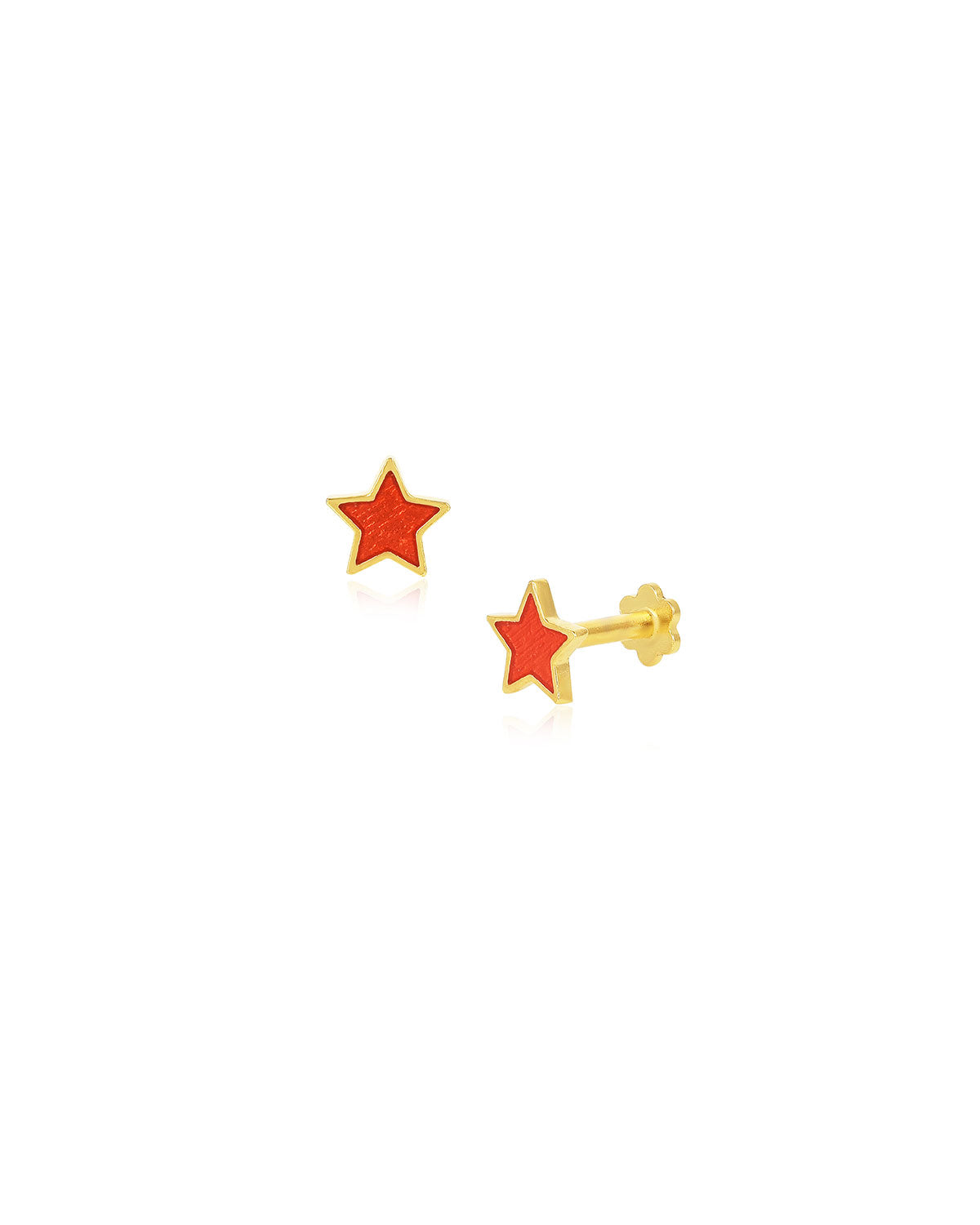 Small gold starlight stud earrings designed for everyday wear