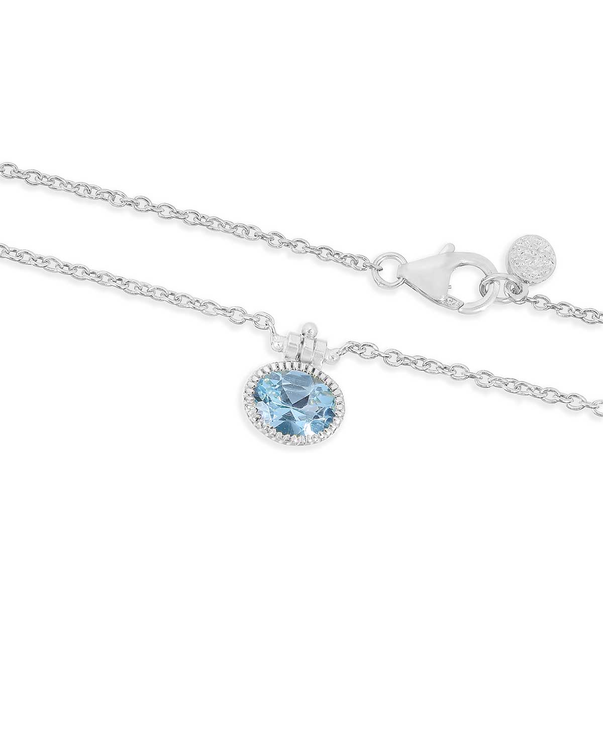 Blue Topaz Pendent Sterling Silver Necklace