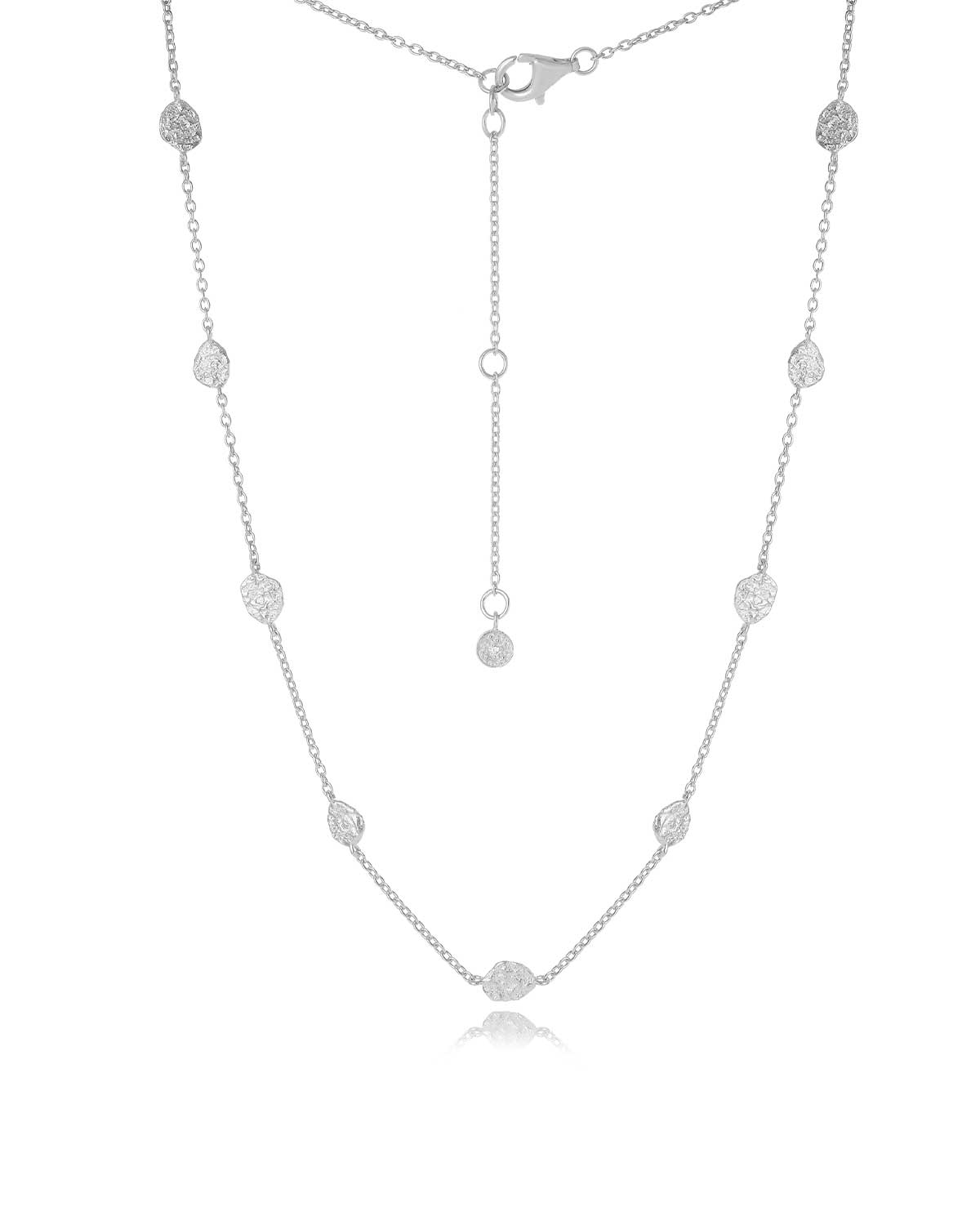 Mini Sterling Silver Disk Adjustable Necklace