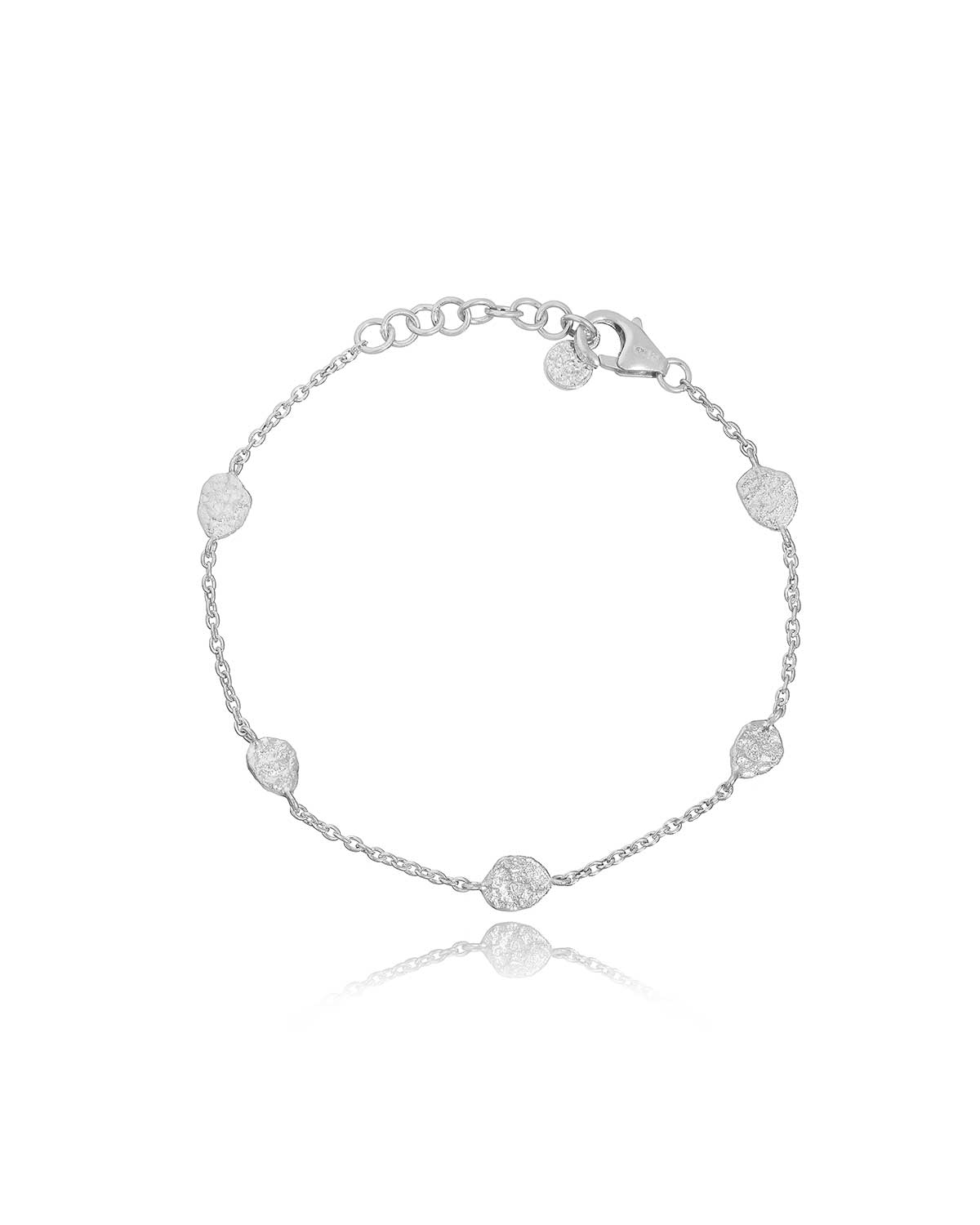 Mini Disk Sterling Silver Adjustable Bracelet