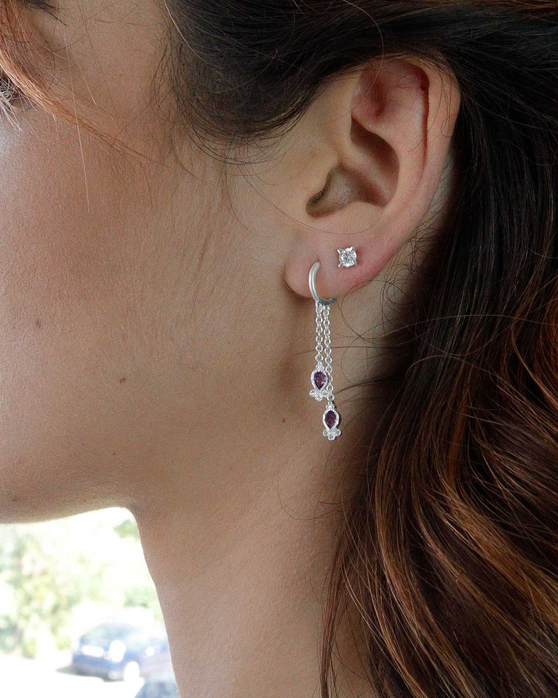 Sophie Amethyst Huggie earrings