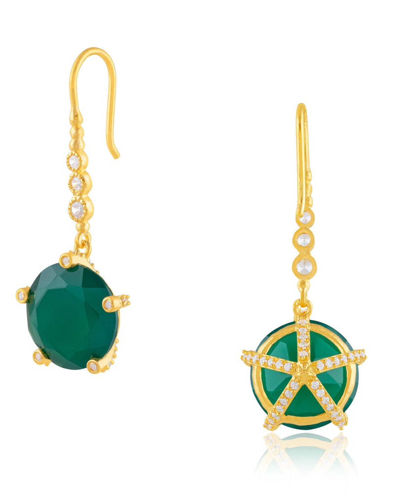 Sienna Emerald Luxuries Gold Earrings - Moon London