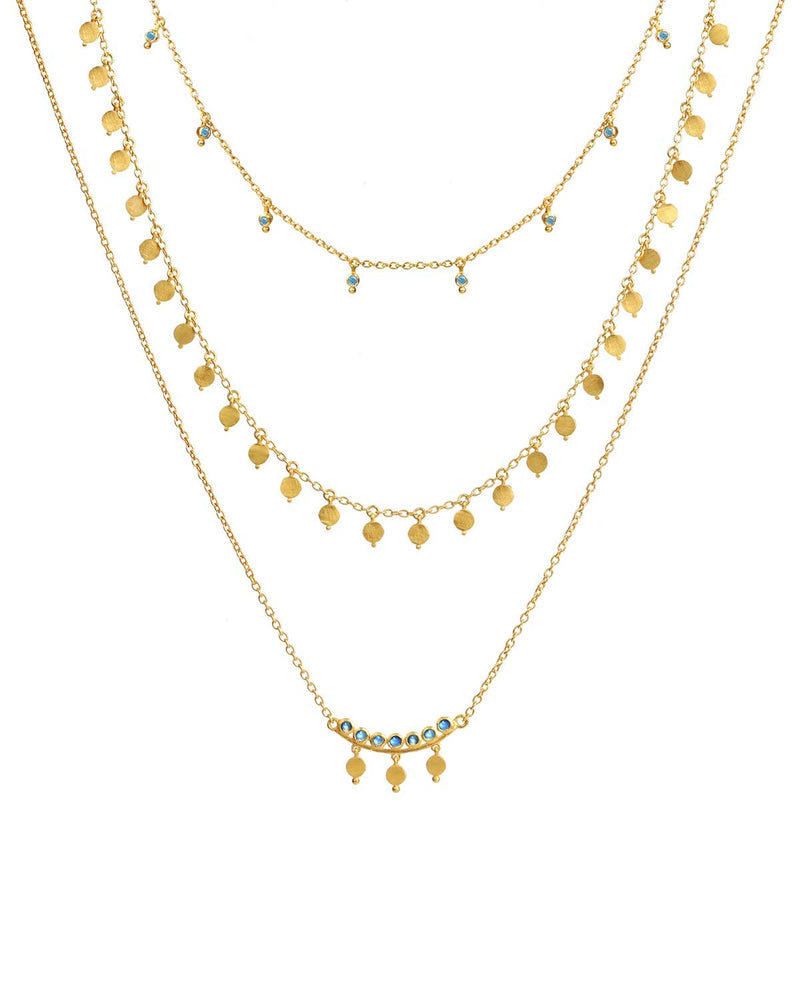 Exceptionally Cute Multi Disk Choker Gold Necklace