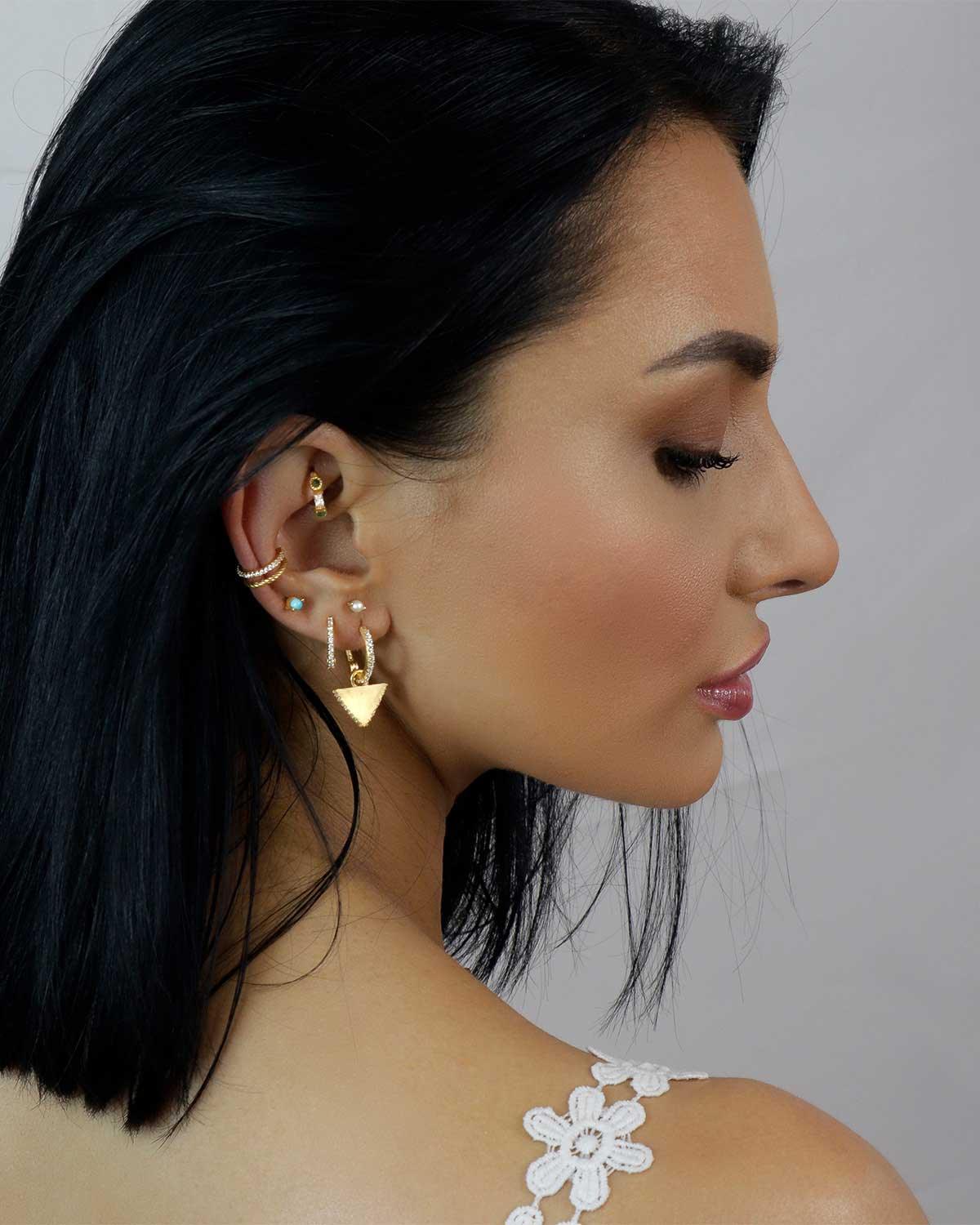 Infrequent Small Hoop Gold Earrings - Moon London