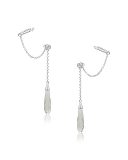 Exceptional Green Amethyst Silver Earrings