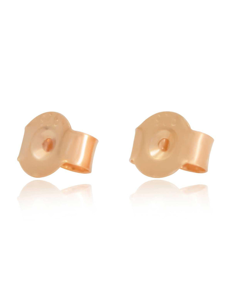 Spherical Sparkling Cubic Zirconia Rose Gold Studs - Moon London