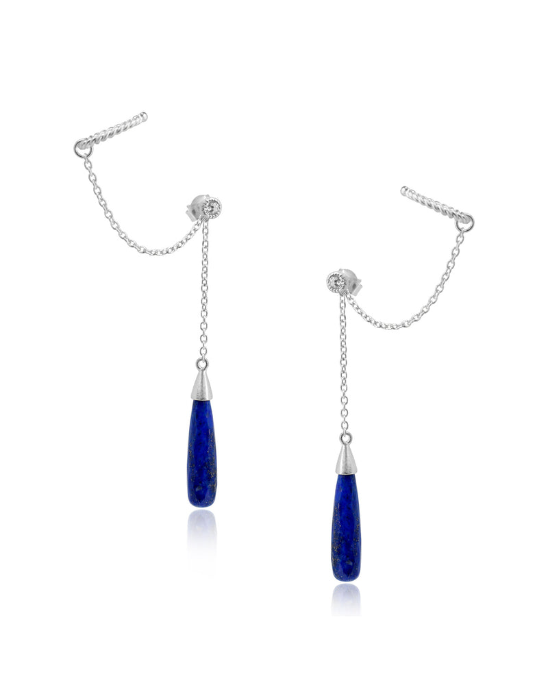 Exceptional Lapis Lazuli Silver Earrings