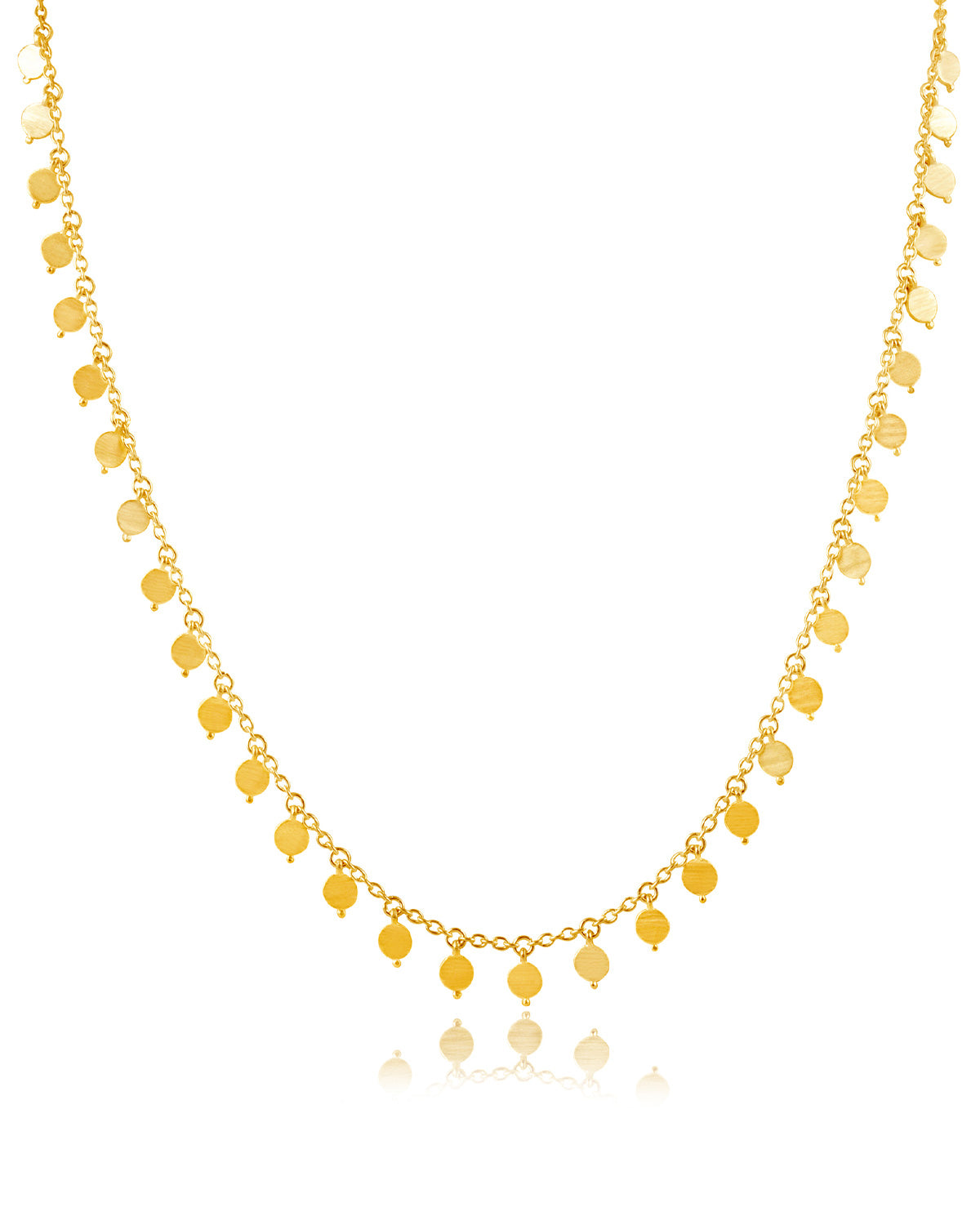 Exceptionally Cute Multi Disk Choker Gold Necklace - Moon London
