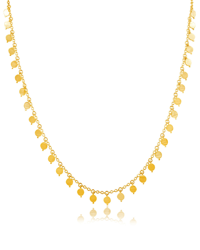 Exceptionally Cute Multi Disk Choker Gold Necklace