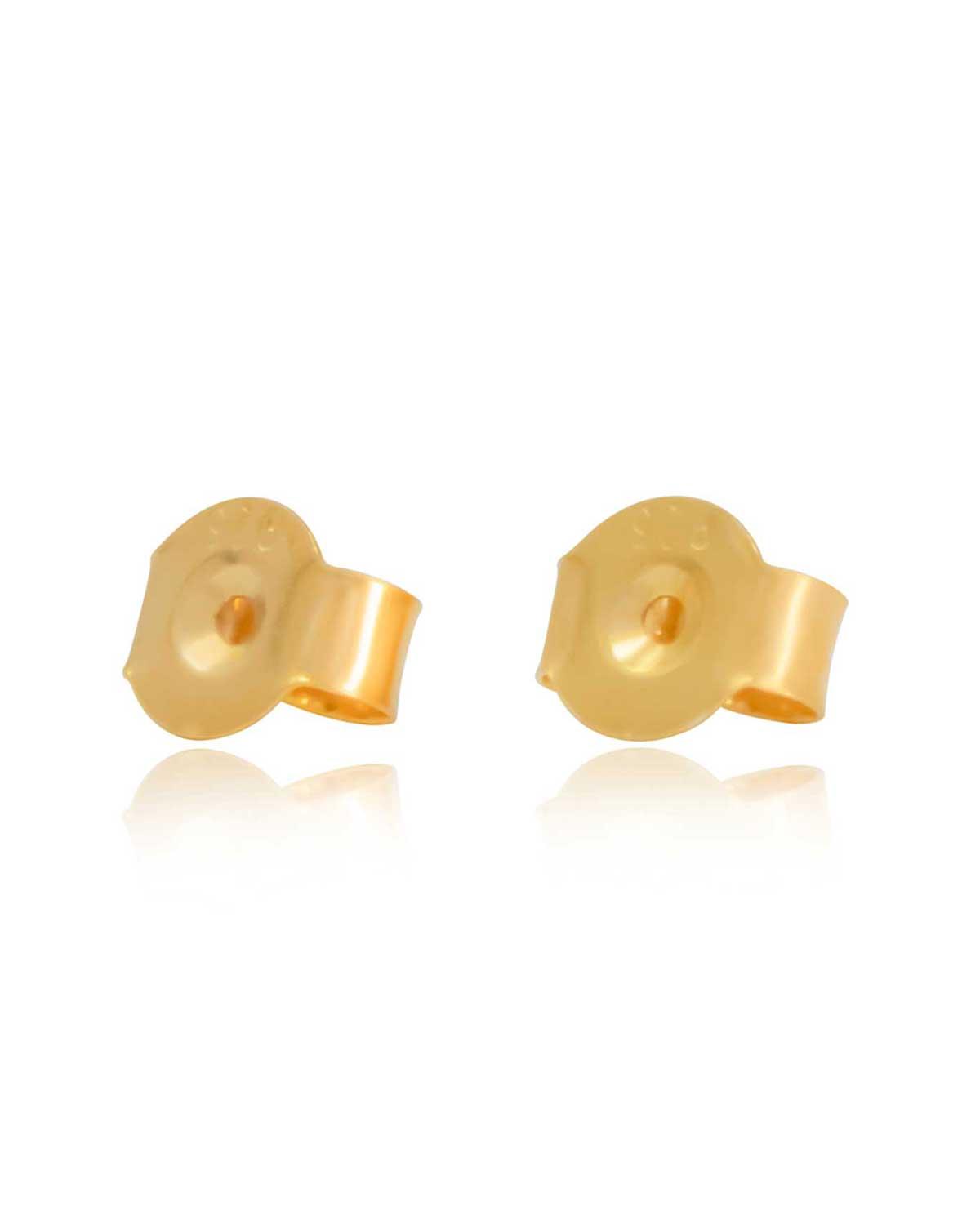 Spherical Sparkling Cubic Zirconia Gold Studs - Moon London