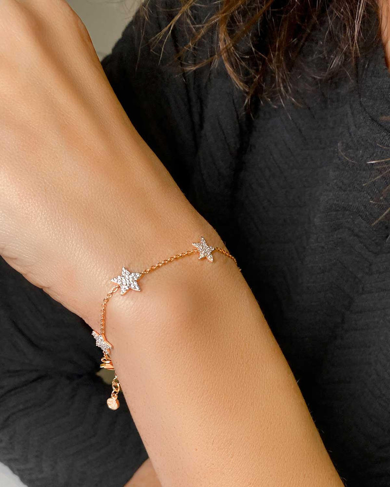 The show Stopper Star Silver Bracelet - Moon London