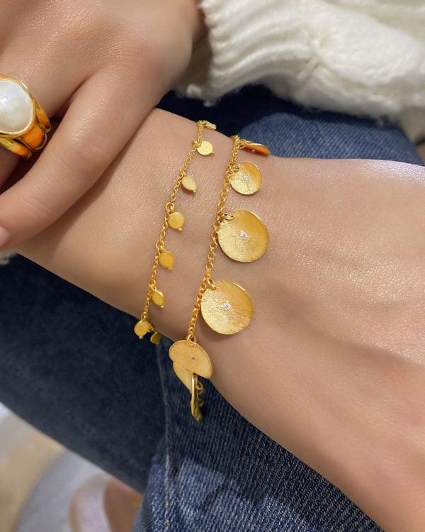 Helena Crystal & Amethyst Gold Bracelet