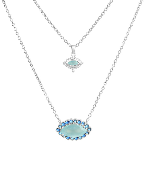 Gorgeous Iconic Mix Gem Silver Necklace