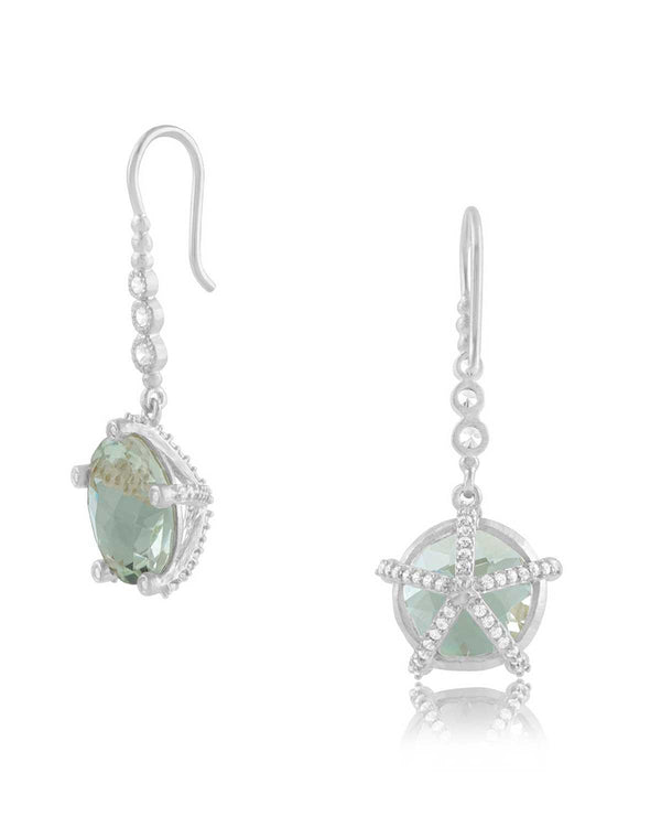 Sienna Green Amethyst Luxuries Silver Earrings - Moon London
