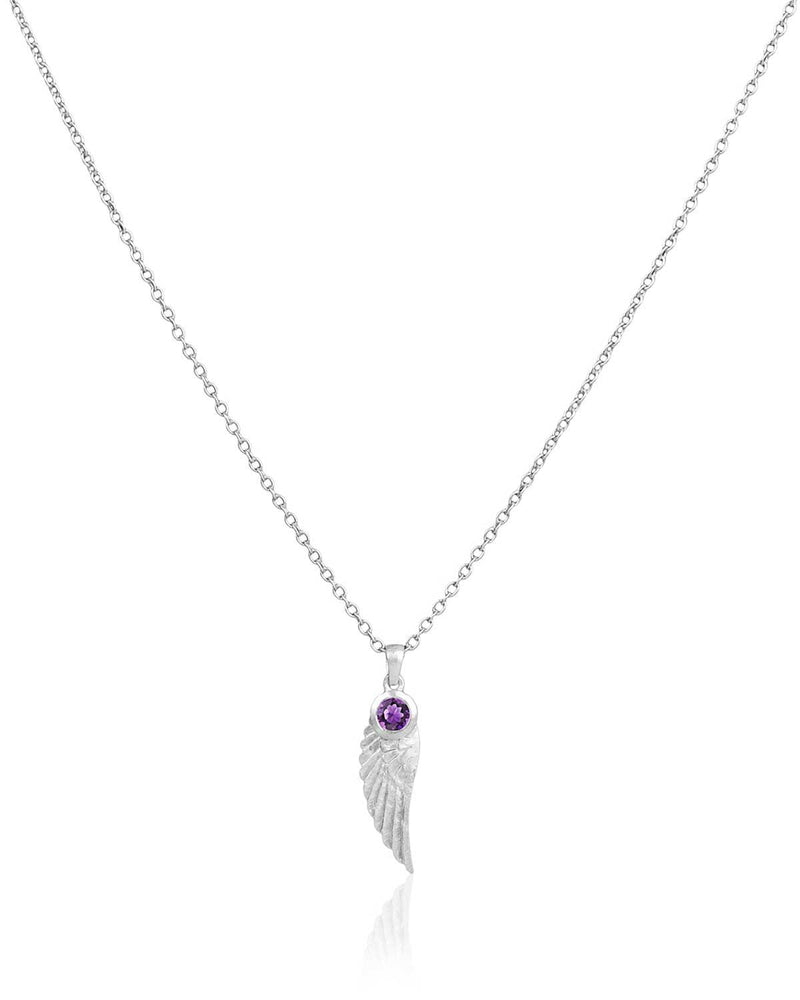 Angel Wing Heling Gemstone Silver Necklace - Moon London