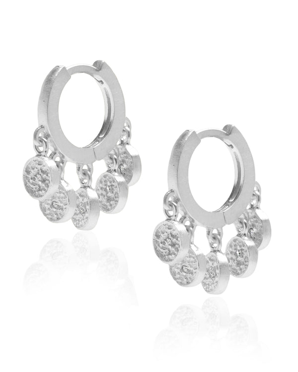 Divine Multi Charm Silver Huggies