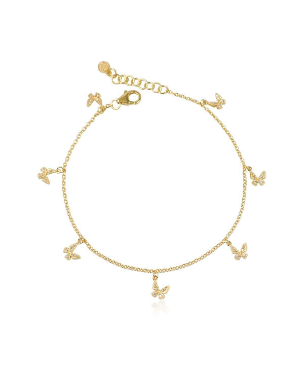 Adorable Butterfly Gold Anklet