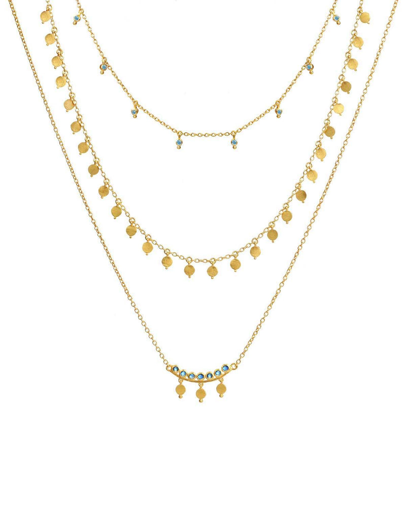 Exceptionally Cute Multi Disk Gold Choker Necklace